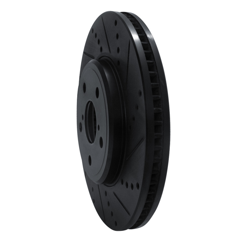 Lexus LS430 Brake Rotor (1) - Front Right - R1 Concepts - Drilled & Slotted - Black - `01-`06